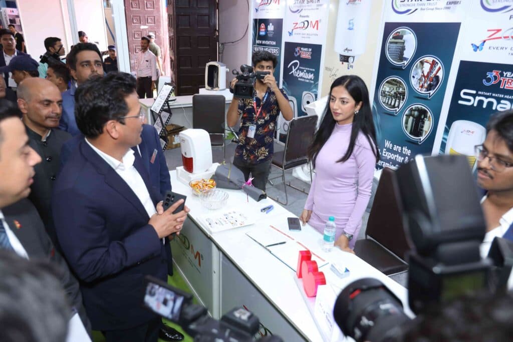 Electrical equipment demonstration on floor